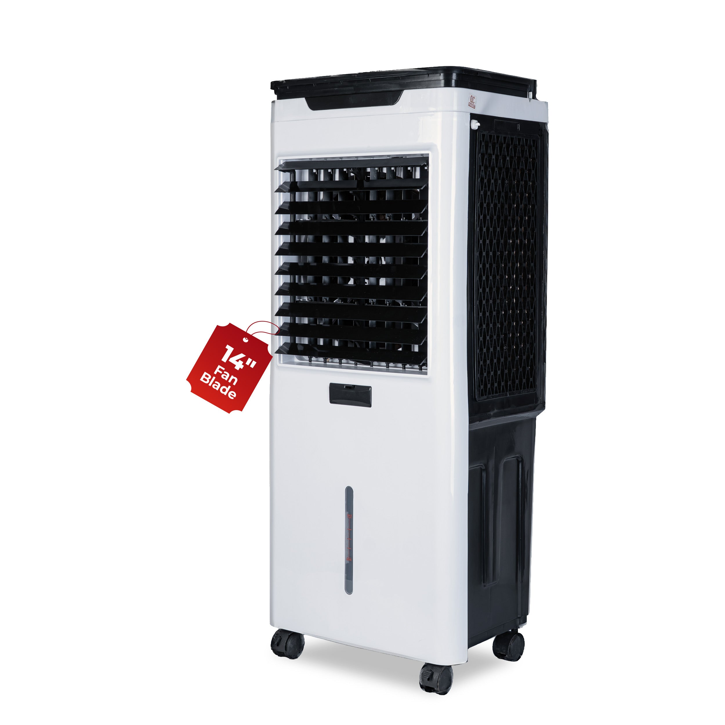 HAVAI Premium Glass Top GT 14 Air Cooler | 60L Tank Capacity | 14" Fan Blade | 170W Power | 20ft Air Throw | 3-Side Honeycomb Cooling | Sleek Glass Top Design | 4 Castor Wheels
