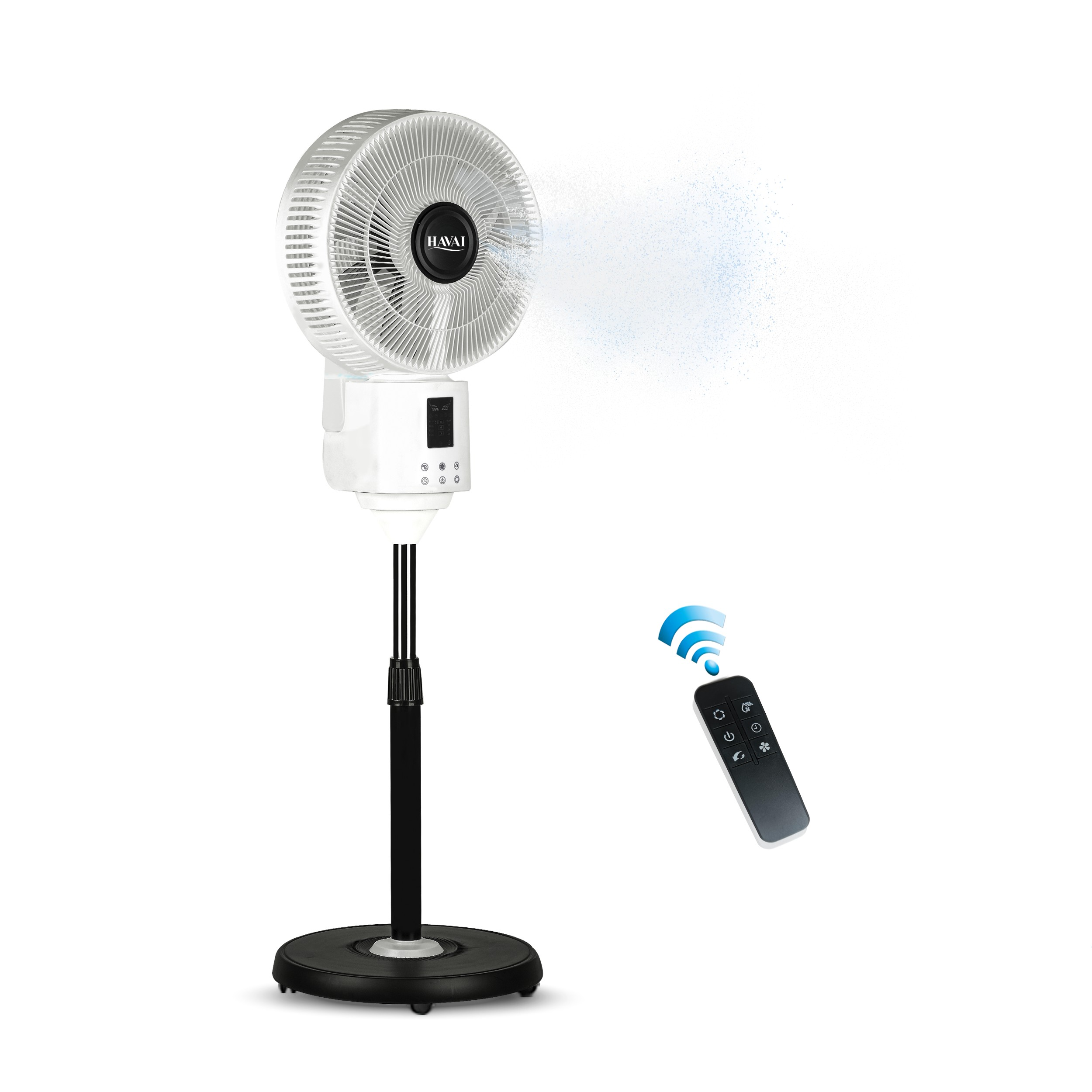 BLU X BLDC Mist Pedestal Fan – 16” Residential BLDC Mist Fan|Low Noise|Remote and Touch Enabled|2.2 Litre Detachable Tank | Installation Included (White, Pack of 1)