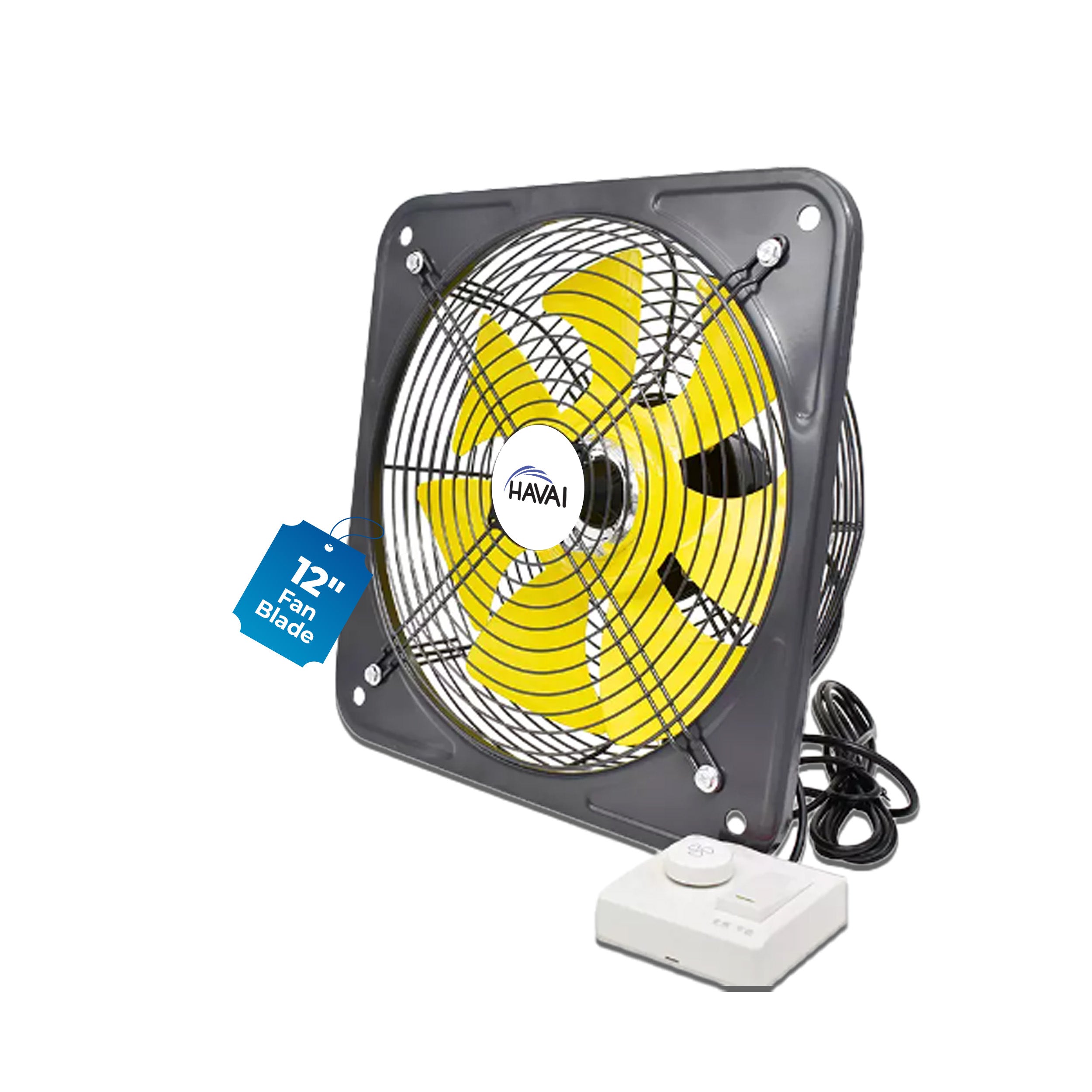 HAVAI BLDC Exhaust Fan Power 10W 120W Speed: 450-2800 RPM Air Volume: 200-3600 m³/h 1-Year Warranty Stepless Speed Control Metal Frame