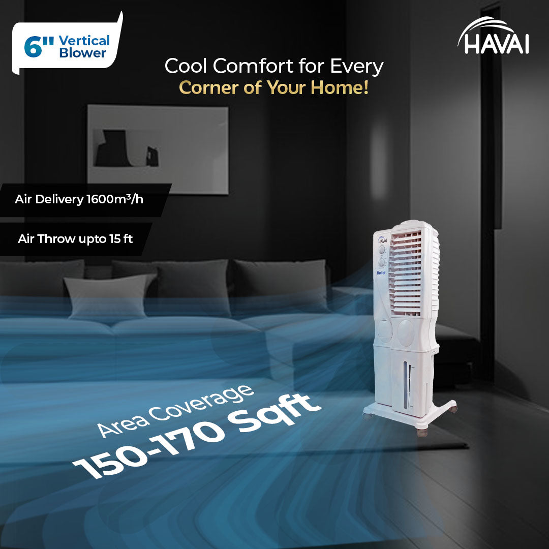 HAVAI Bullet Tower Air Cooler - 20 Liter, White