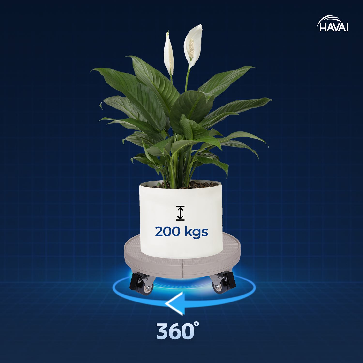 HAVAI Plant Stand with Wheels Heavy Duty, 20" Adjustable Plant Mover / Stroller with Wheels, Large Plant Cart for Vertical Garden, Vertical Planters, Patio Umbrella Base, Plant Pots