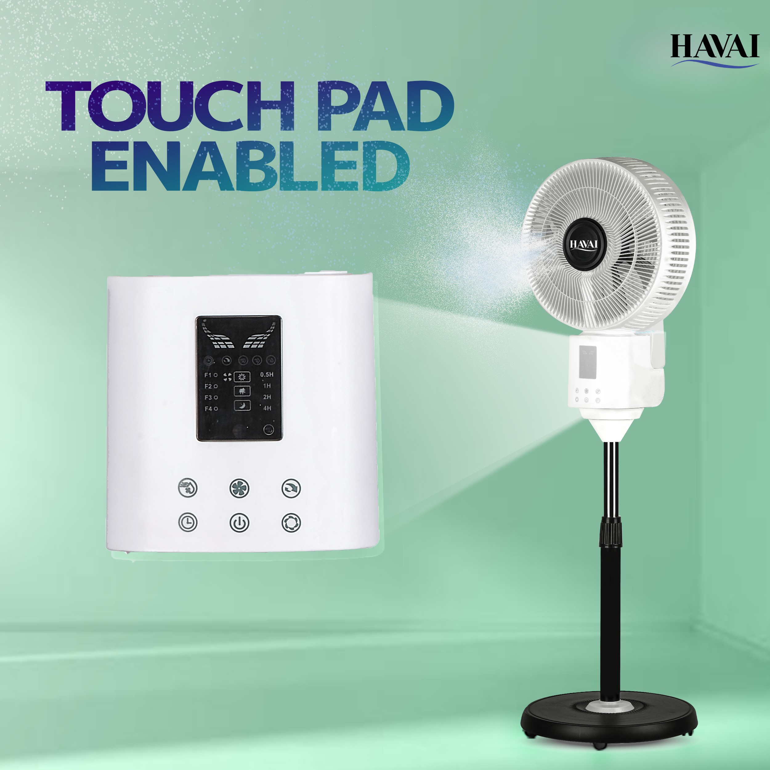 BLU X BLDC Mist Pedestal Fan – 16” Residential BLDC Mist Fan|Low Noise|Remote and Touch Enabled|2.2 Litre Detachable Tank | Installation Included (White, Pack of 1)