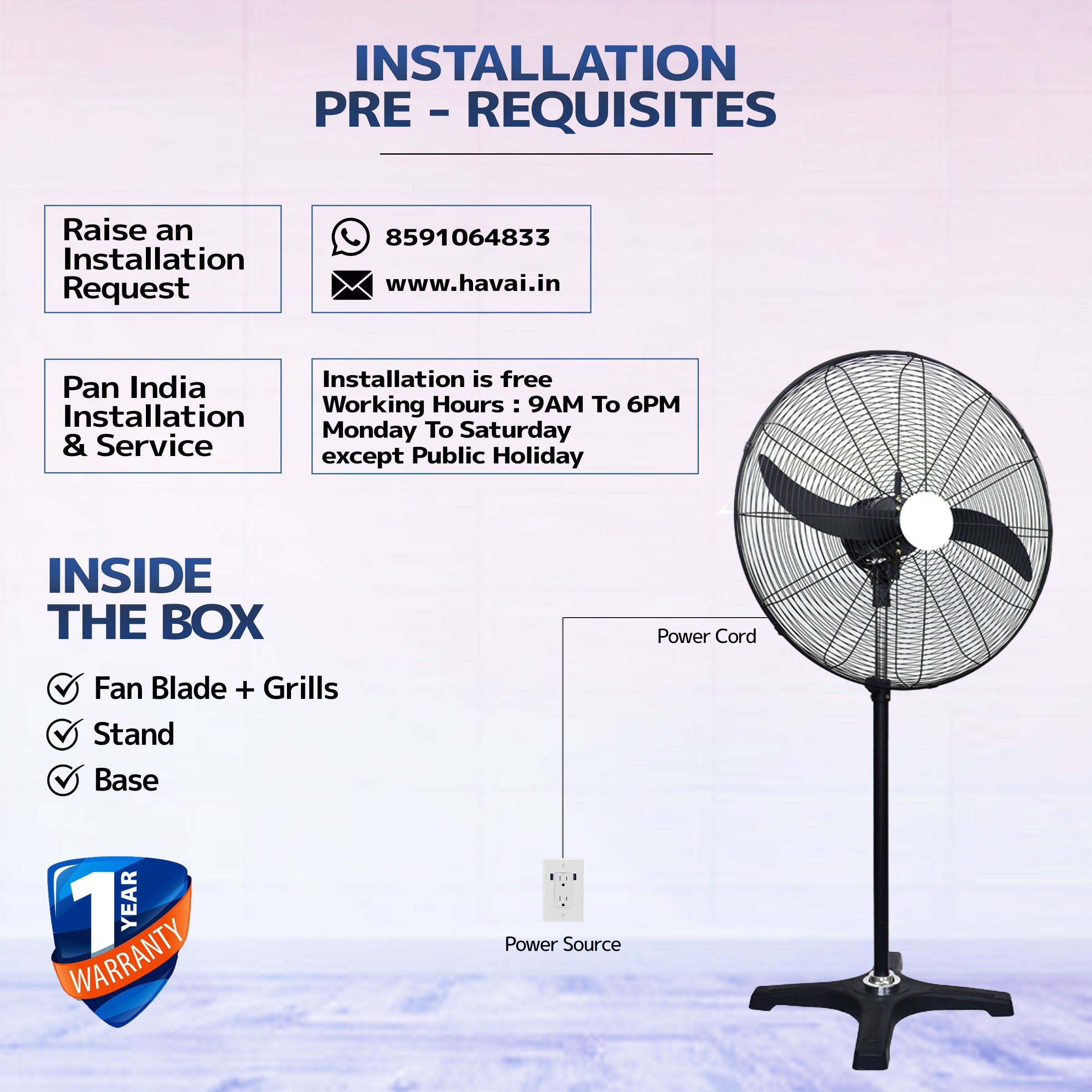 BLDC Pedestal Fan 26 inch, 50% Savings on Electricity, High Velocity, Heavy Duty Metal for Industrial, Commercial and Residential Use, Assembly Included