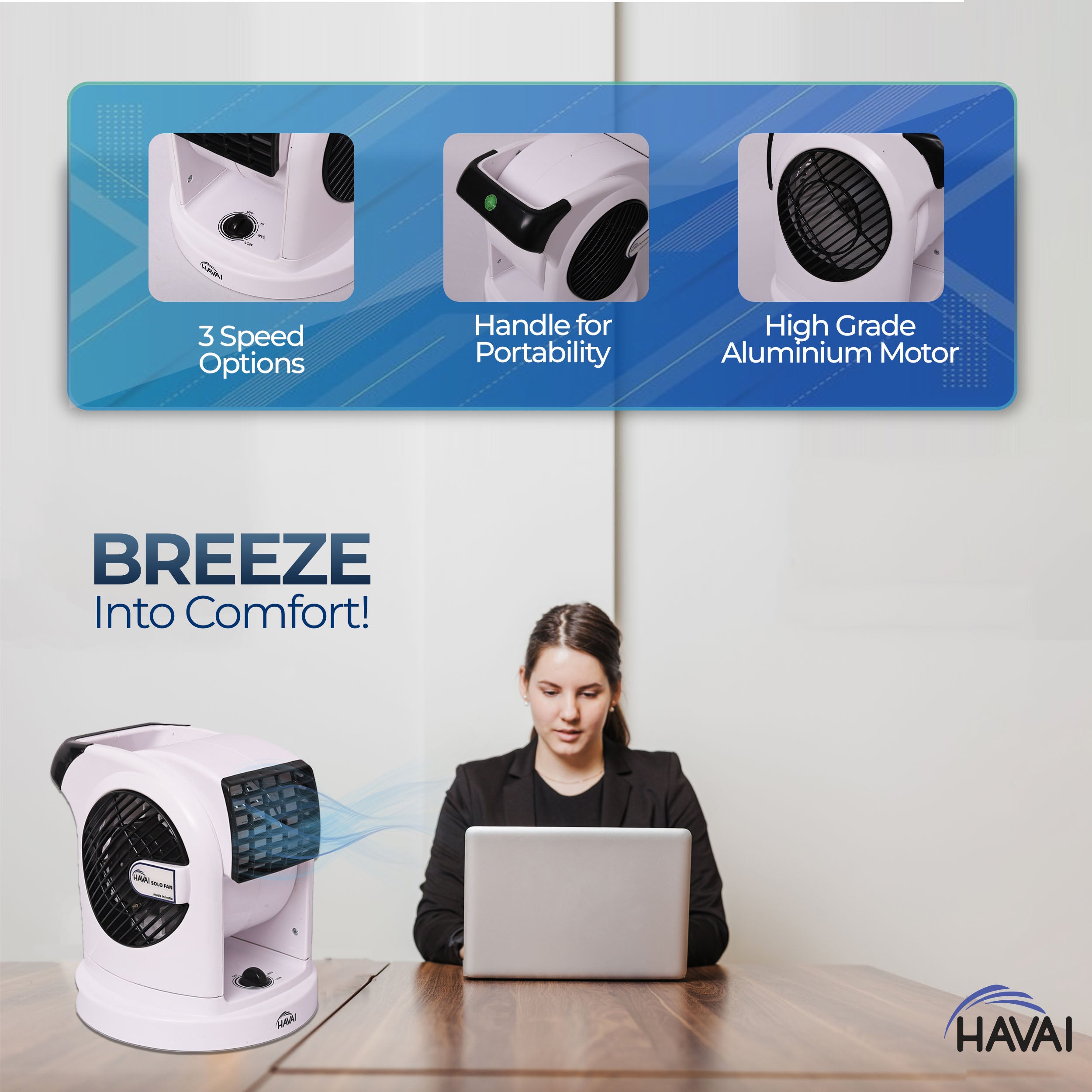 HAVAI Solo Blower Fan - White