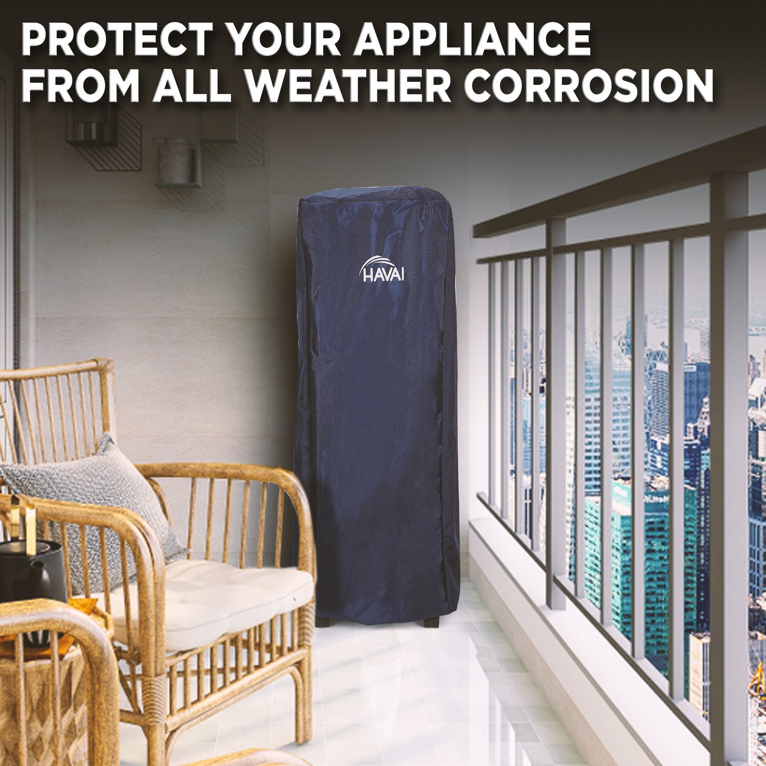 HAVAI Premium Cooler Cover for Havells Kace 75 Litre Desert Cooler Water Resistant.Cover Size(LXBXH) cm: 64 X 45 X 124