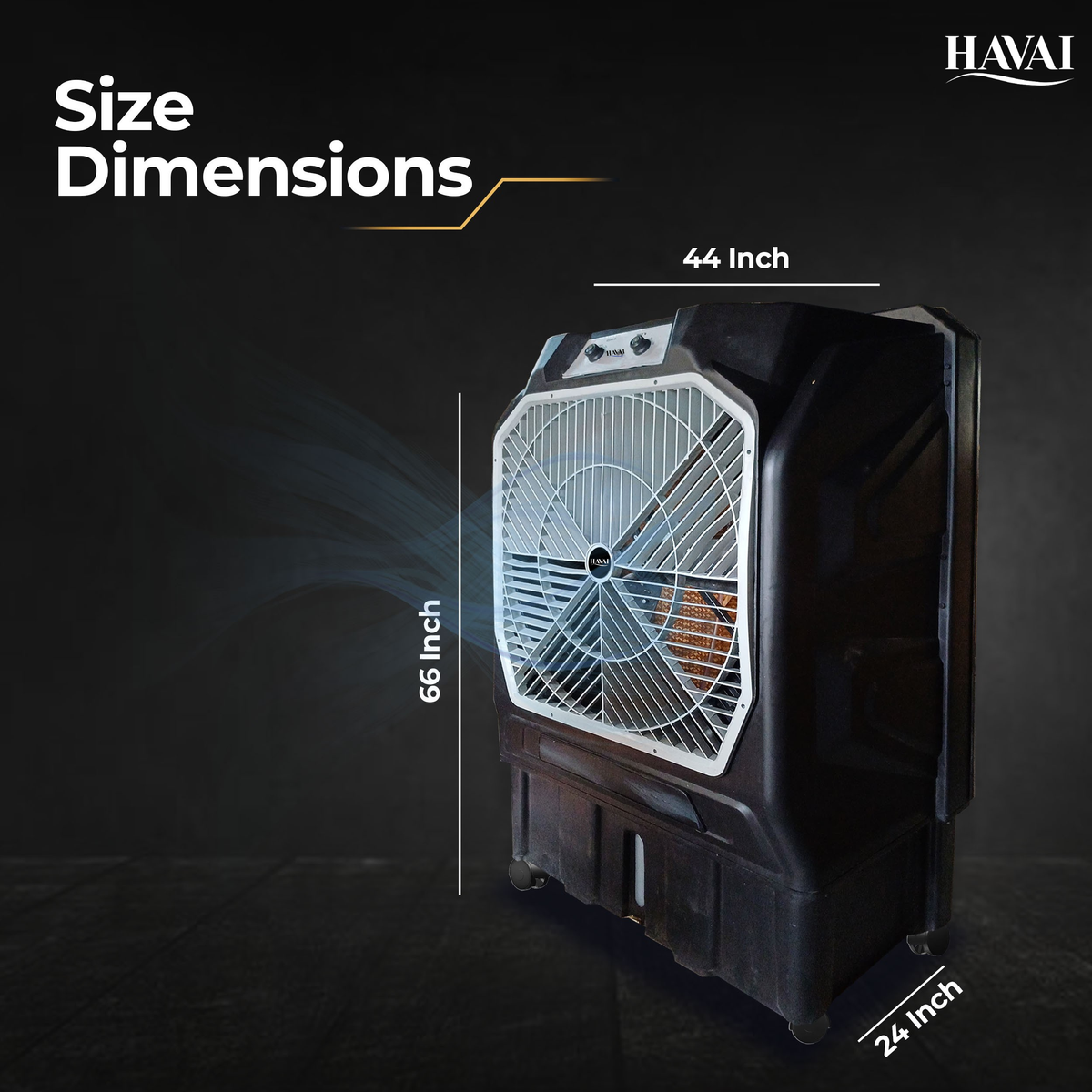 HAVAI Thunder 200 Tent Cooler | 30-Inch Heavy-Duty 3-Leaf Blade | 10,000 m³/hr Air Delivery | 175 Litre Water Tank | 550W Powerful Motor | Single-Phase Aluminium Winding Motor|1-Year Warranty)