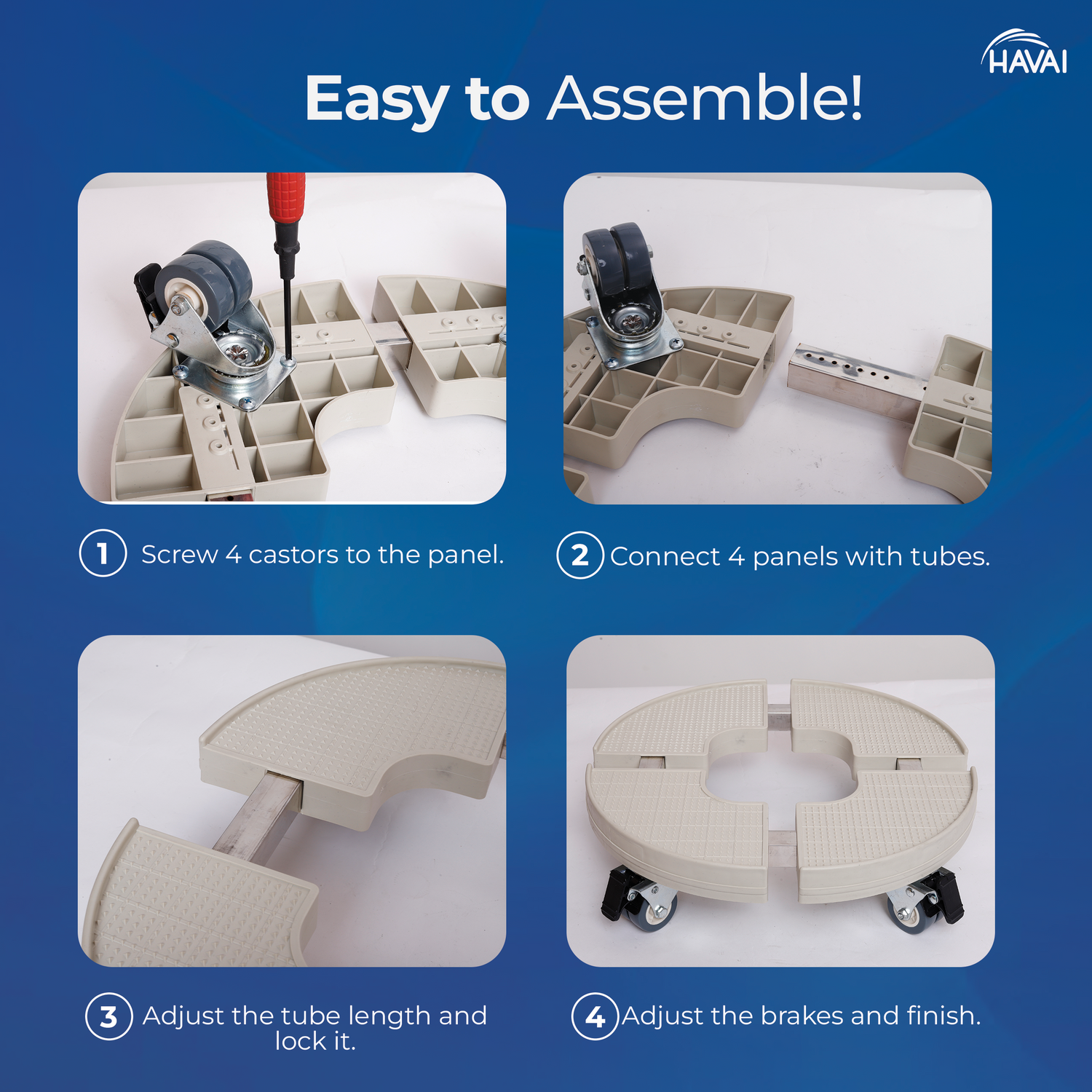 HAVAI Plant Stand with Wheels Heavy Duty, 20" Adjustable Plant Mover / Stroller with Wheels, Large Plant Cart for Vertical Garden, Vertical Planters, Patio Umbrella Base, Plant Pots