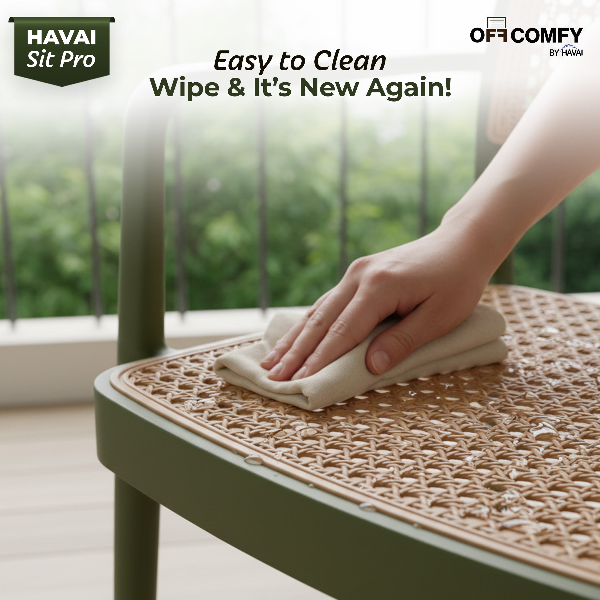 HAVAI SitPro Premium Plastic Chair for Home, Office & Café | Modern Ergonomic Design | Heavy-Duty Reinforced Frame | Indoor & Outdoor Use | Stackable | Pack of 2 | 1-Year Warranty | Made in India