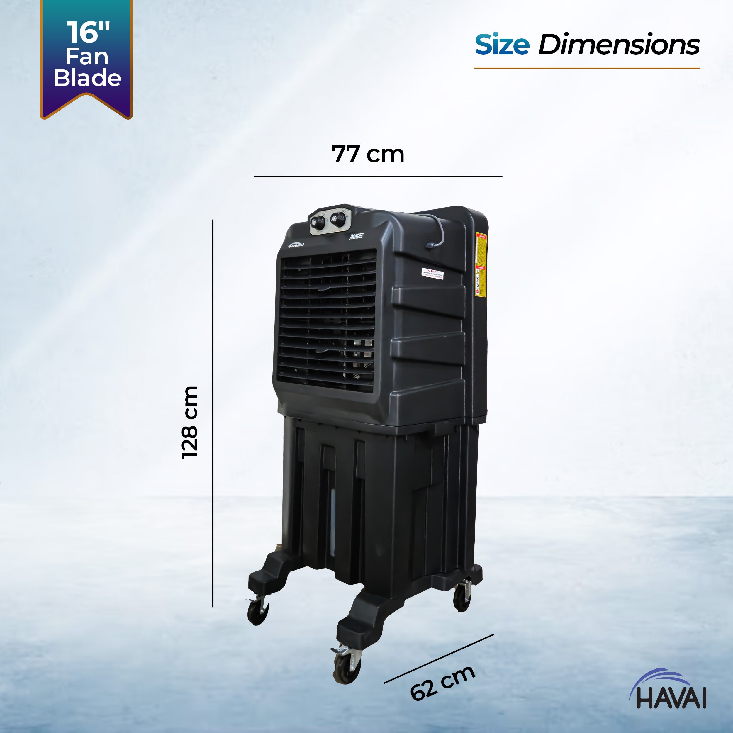 Thunder 85 Desert Cooler – 85L, 16-Inch Aluminum Blade, Single Side Thick Honeycomb, 300 sq. ft. Coverage, Powerful Air Throw & Delivery