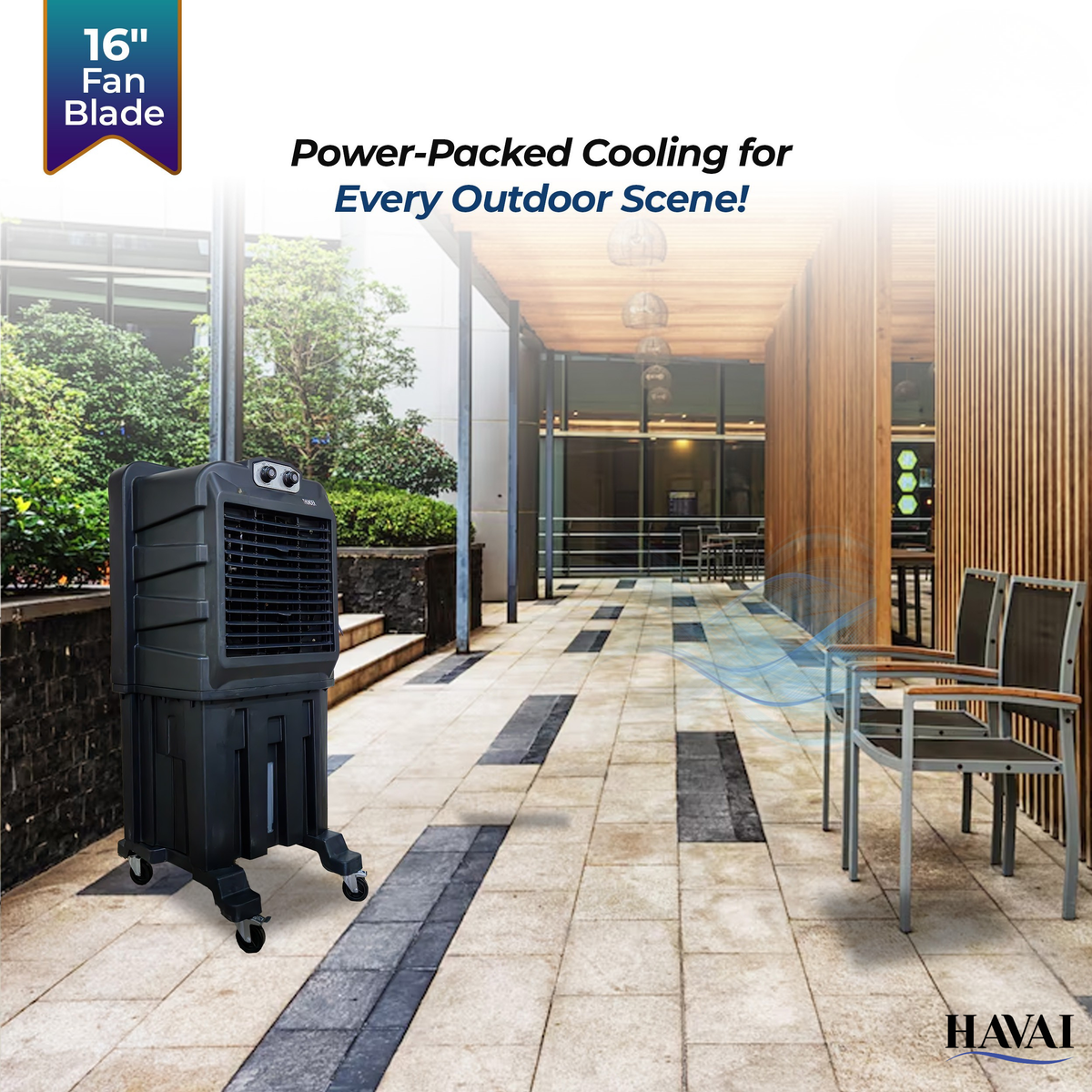 HAVAI Thunder 85 Desert Cooler – 85L, 16-Inch Aluminum Blade, Single Side Thick Honeycomb, 300 sq. ft. Coverage, Powerful Air Throw & Delivery