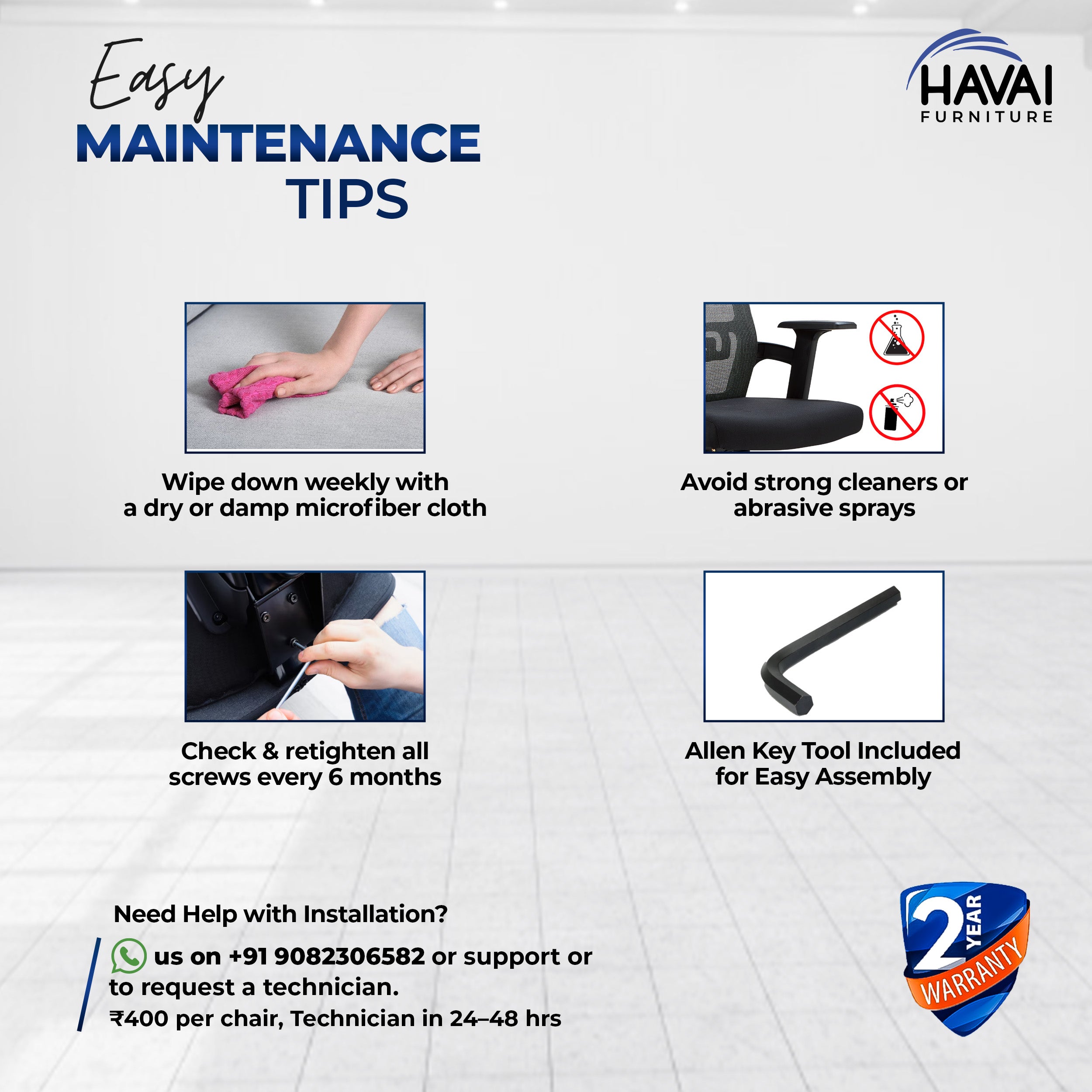 HAVAI Off-Comfy Luna Black Ergonomic Office Chair | Yuva Mesh Back | 2D Arms with TPU Pad | Synchro Tilt with Lock | Class 4 Samhongsa Gaslift | Claw Chrome Base | 60mm Castors(Black)