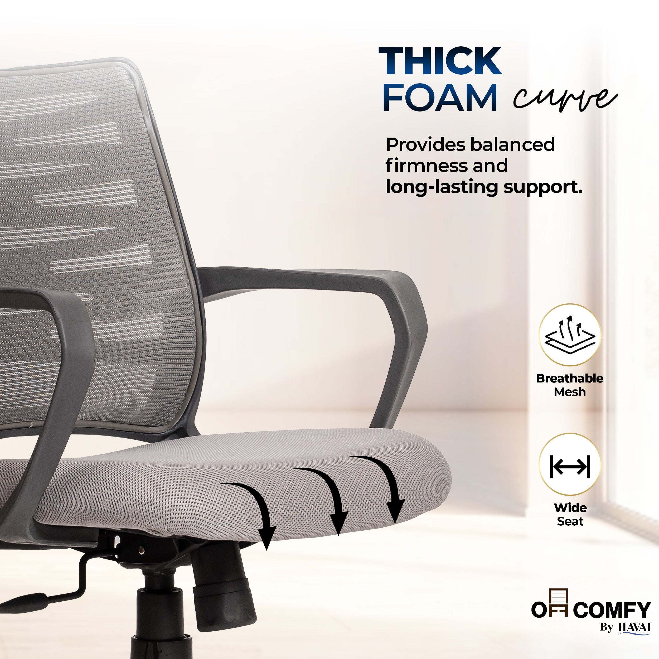 Navy Grey Low Back Ergonomic Mesh Office Chair | Single Lock Tilt Mechanism | Mild Steel EPC Base | Class 4 Gaslift | Fixed Armrests | 50mm Casters | Breathable Mesh Back