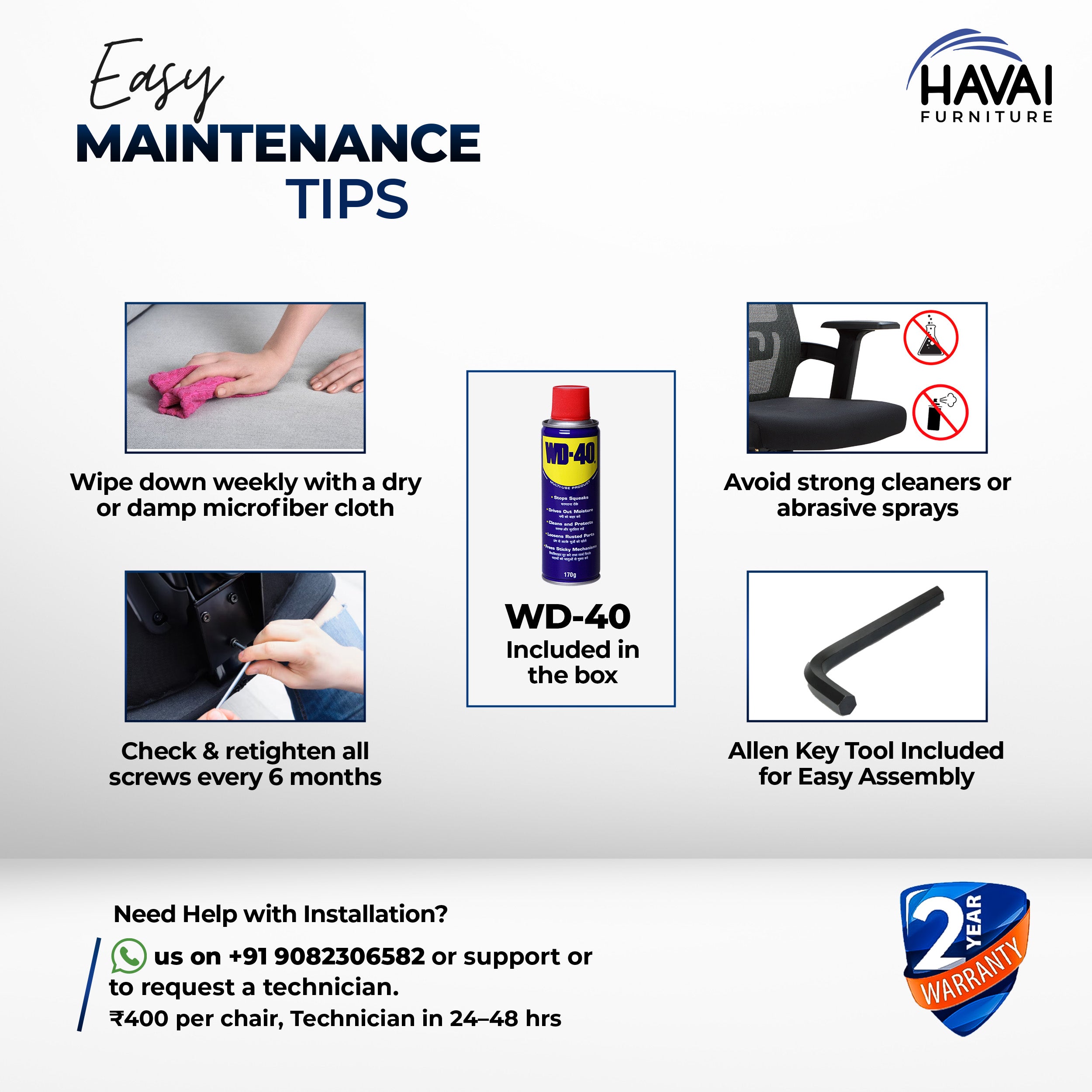 HAVAI Tauras Lean Back High Back Mesh Ergonomic Office Chair | Single Lock Synchro Tilt | Nylon Base | Class 4 Gaslift | 2D Adjustable Armrests | 50mm Casters | Premium Mesh Back & Fabric Seat