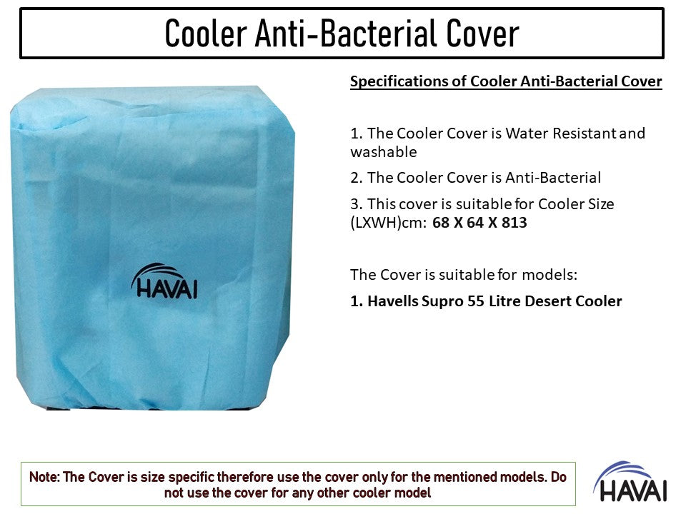 HAVAI Anti Bacterial Cover for Havells Supro 55 Litre Desert Cooler Water Resistant.Cover Size(LXBXH) cm: 68 X 64 X 813