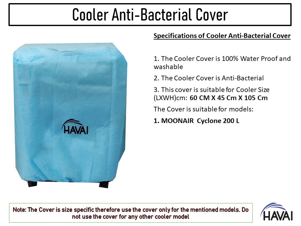 HAVAI Anti Bacterial Cover for MOONAIR Cyclone 200 L Desert Cooler Water Resistant.Cover Size(LXBXH) cm: 60 x 45 x 105