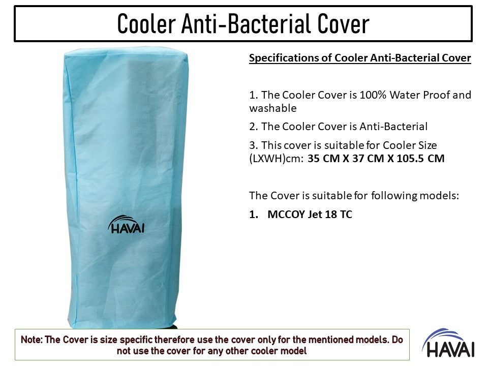 HAVAI Anti Bacterial Cover for McCoy  Jet 18 TC Litre Tower Cooler Water Resistant.Cover Size(LXBXH) cm: 35 x 37 x 105.5
