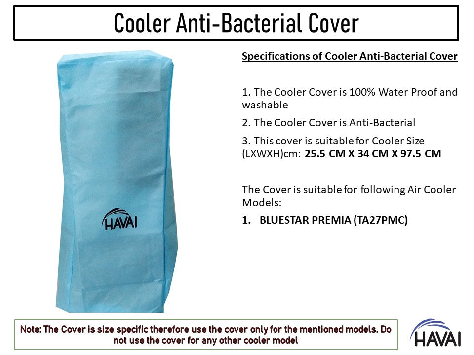 HAVAI Anti Bacterial Cover for Bluestar PREMIA (TA27PMC) Tower Cooler Water Resistant.Cover Size(LXBXH) cm: 25.5 x 34 x 97.5
