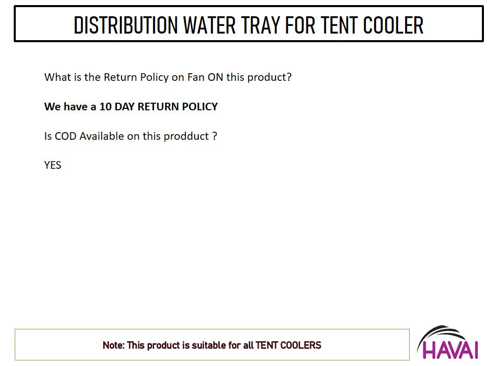 Distribution Tray - Plastic Moulded - For Tent Coolers