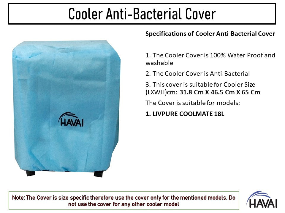 HAVAI Anti Bacterial Cover for LIVPURE COOLMATE 18L Desert Cooler Water Resistant.Cover Size(LXBXH) cm: 31.8 x46.5 x 65