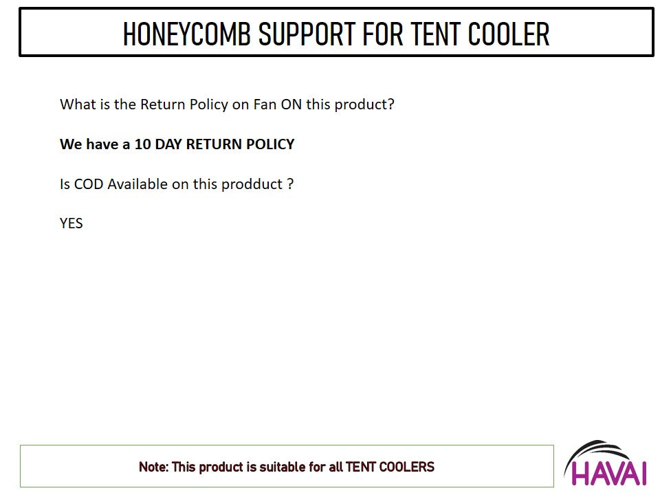 Honeycomb Support - Plastic Moulded - For Tent Coolers
