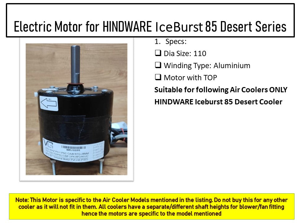 Main/Electric Motor - For HINDWARE Iceburst 85 Litre Desert Cooler