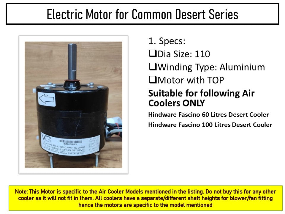 Main/Electric Motor - For Hindware Fascino 100 Litre Desert Cooler