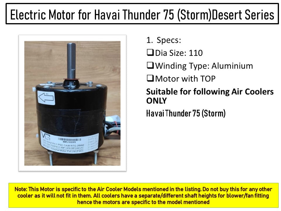 Main/Electric Motor - For Havai Thunder 75 (storm) Desert Cooler