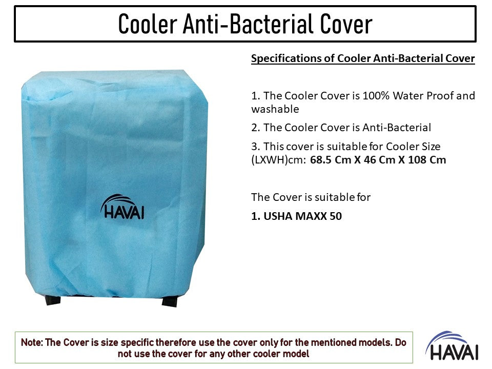 HAVAI Anti Bacterial Cover for USHA Maxx 50 Litre Desert Cooler Water Resistant.Cover Size(LXBXH) cm: 68.5  x 46  x 108