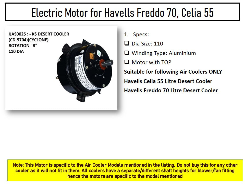 Main/Electric Motor - For Havells Freddo 70 Litre Desert Cooler