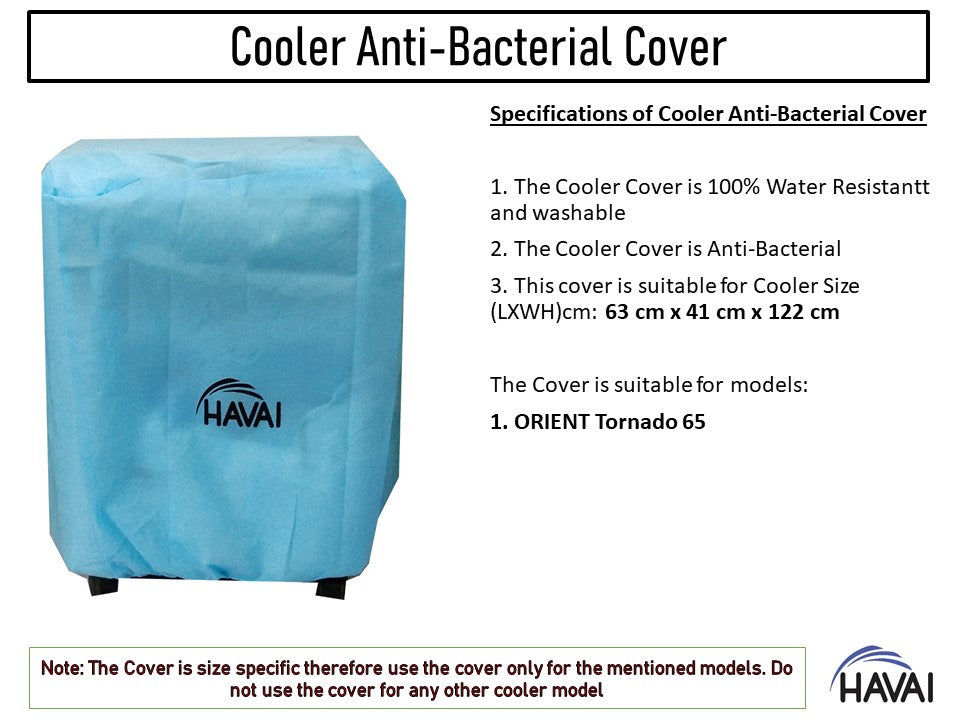 HAVAI Anti Bacterial Cover for Orient Tornado 65 Litre Desert Cooler Water Resistant.Cover Size(LXBXH) cm: 63 X 41 X 122
