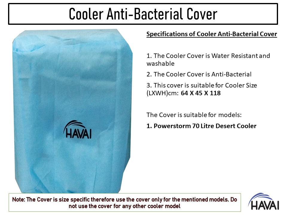 HAVAI Anti Bacterial Cover for Hindware Powerstorm 70 Litre Desert Cooler Water Resistant.Cover Size(LXBXH) cm: 64 X 45 X 118