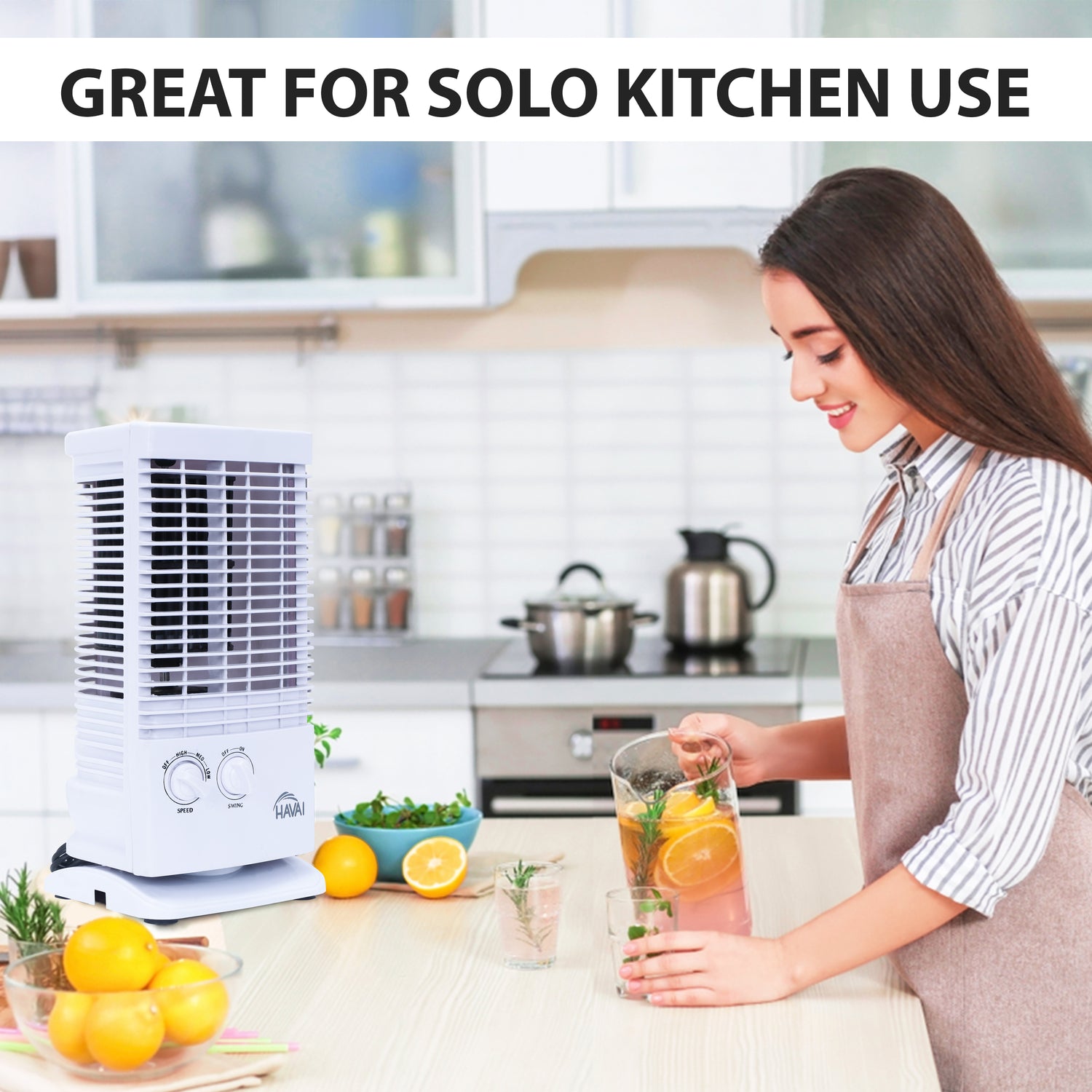 HAVAI Small Tower Fan - White