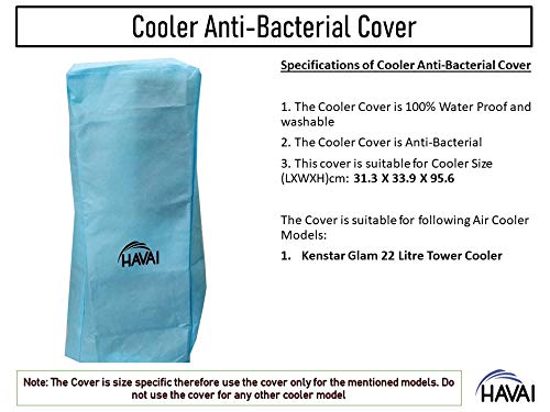 HAVAI Anti Bacterial Cover for Kenstar Glam 22 R Tower Cooler Water Resistant.Cover Size(LXBXH) cm: 32.3 X 34.9 X 95.6