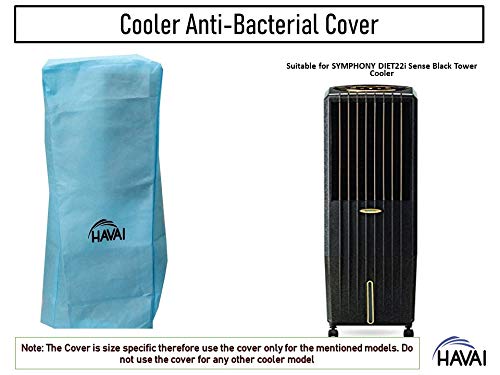HAVAI Anti Bacterial Cover for Symphony 22i Sense Black Diet Tower Cooler Water Resistant.Cover Size(LXBXH) cm:30 X 33 X 94.3