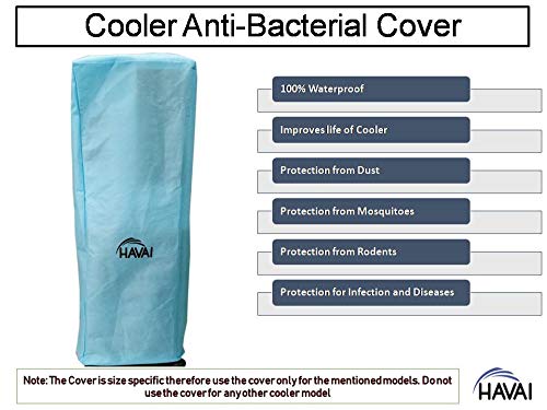 HAVAI Anti Bacterial Cover for Maharaja Whiteline Blizzard 20 Litre Tower Cooler Water Resistant. Cover Size(LXBXH) cm: 36 X 37 X 97