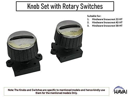 HAVAI Set of Chrome Knobs and Rotary Switches for Hindware Snowcrest 22-HT/42-HT/58-HT Tower Coolers