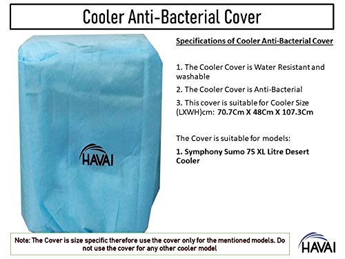 HAVAI Anti Bacterial Cover for Symphony Sumo 75 XL Desert Cooler Water Resistant.Cover Size(LXBXH) cm: 70.7 X 48 X 107.3