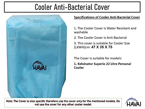 HAVAI Anti Bacterial Cover for Kelvinator Superio 22 Litre Personal Cooler Water Resistant.Cover Size(LXBXH) cm:47 X 35 X 75.5