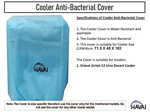 HAVAI Anti Bacterial Cover for Orient Airtek 52 Litre Desert Cooler Water Resistant.Cover Size(LXBXH) cm: 71.5 X 46 X 102