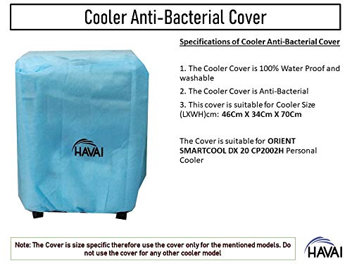HAVAI Anti Bacterial Cover for Orient Smartcool DX 20 CP2002H 20 Litre Personal Cooler Water Resistant.Cover Size(LXBXH) cm:46 X 34 X 70