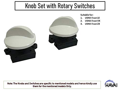 HAVAI Set of Knobs and Rotary Switches for Usha Frost LX/VX/ZX Tower Coolers