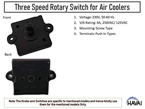 HAVAI Set of Knobs and Rotary Switches for Crompton Marvel/Marvel DLX/Mystique/Mystique DLX, Singer Liberty Mini/Senior Personal and Tower Cooler