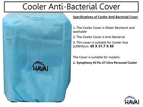 HAVAI Anti Bacterial Cover for Symphony Hi Flo 27 Litre Personal Cooler Water Resistant.Cover Size(LXBXH) cm:45 X 31.7 X 85