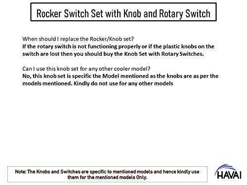 HAVAI Set of Rocker Switch with Three Speed Rotary Switch and Knob for Usha Tornado/Tornado ZX Tower Cooler