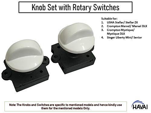 HAVAI Set of Knobs and Rotary Switches for Crompton Marvel/Marvel DLX/Mystique/Mystique DLX, Singer Liberty Mini/Senior Personal and Tower Cooler