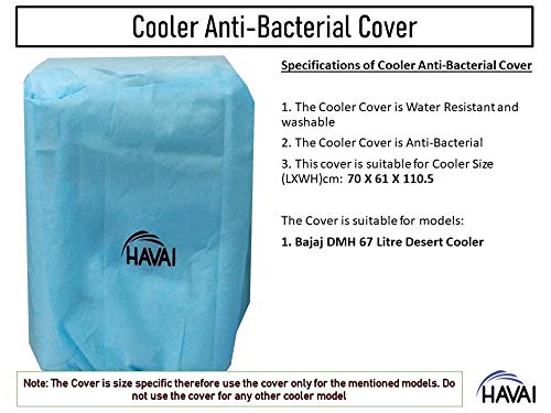 HAVAI Anti Bacterial Cover for Bajaj DMH 67 Litre Desert Cooler Water Resistant.Cover Size(LXBXH) cm: 70 X 61 X 110.5