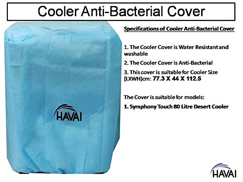 HAVAI Anti Bacterial Cover for Symphony Touch 80 Litre Desert Cooler Water Resistant.Cover Size(LXBXH) cm: 77.3 X 44 X 112.5