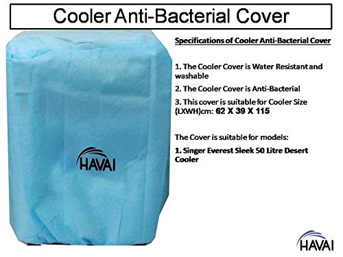 HAVAI Anti Bacterial Cover for Singer Everest Sleek 50 Litre Desert Cooler Water Resistant.Cover Size(LXBXH) cm: 62 X 39 X 115