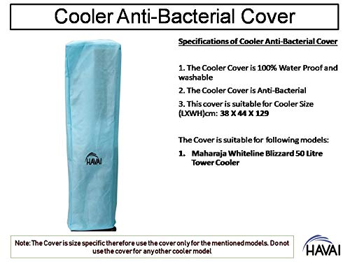 HAVAI Anti Bacterial Cover for Maharaja Whiteline Blizzard 50 Litre Tower Cooler Water Resistant. Cover Size(LXBXH) cm: 38 X 44 X 129