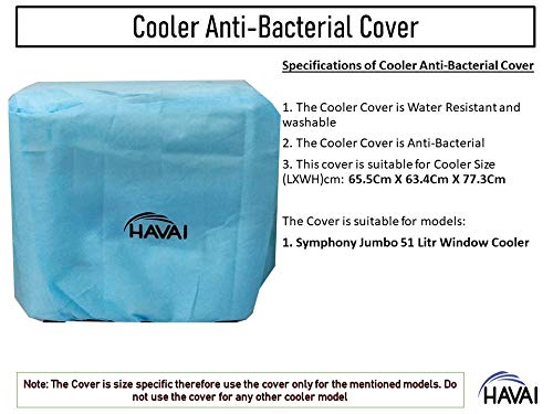 HAVAI Anti Bacterial Cover for Symphony Jumbo 51 Litre Window Cooler Water Resistant.Cover Size(LXBXH) cm:65.5 X 63.4 X 77.3